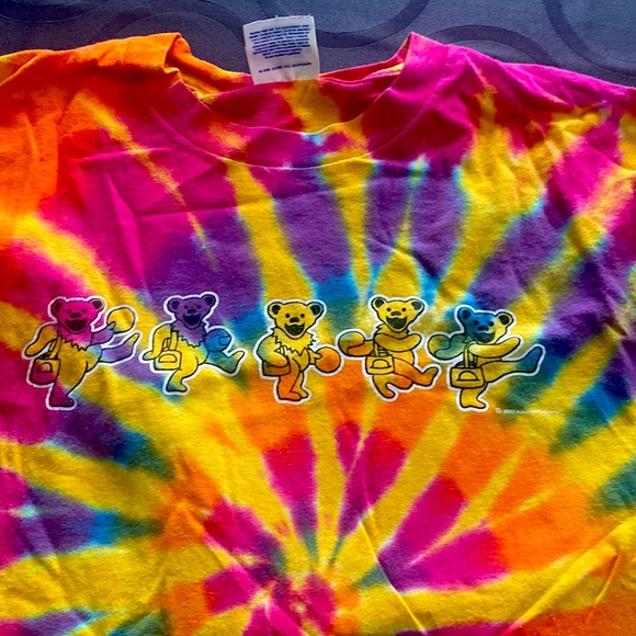 Tie dye disc golf grateful bear shirt - Picture 2 of 5